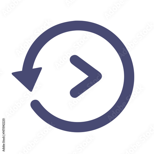 Circular Arrow Icon Representing Playback Loop and Repeat Function