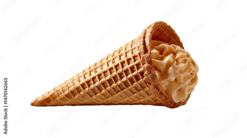 Sweet Treat: A delicious ice cream cone spills its creamy, tempting contents. This photograph captures the tempting appeal of the dessert and the essence of summer. Sweet Treat: A delicious ice cream cone spills its creamy, tempting contents. This photograph captures the tempting appeal of the dessert and the essence of summer.