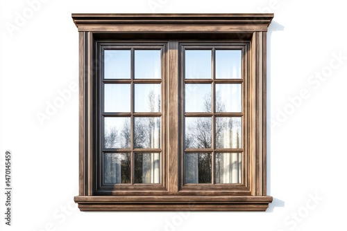 Classic wooden double-hung window