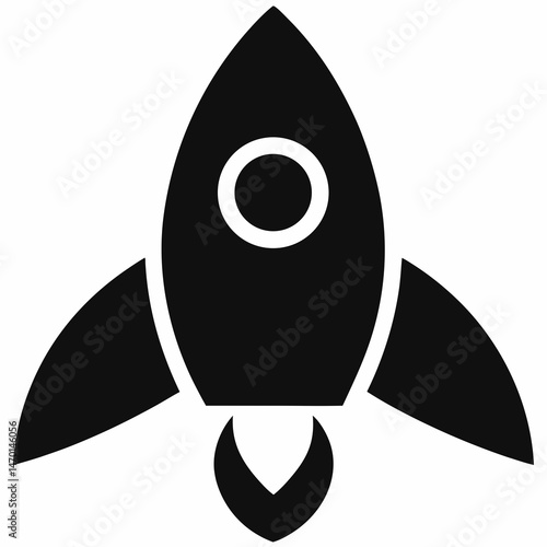 Rocket Ship Vector Icon Space Exploration Icon Modern Design Illustration for Innovation and Technology


