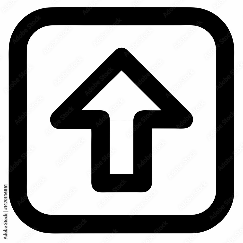 Upward Arrow Icon Vector Sign for Navigation Direction Black Outline Universal Symbol for Increase and Movement Upward Arrow Icon Vector Sign for Navigation Direction Black Outline Universal Symbol for Increase and Movement