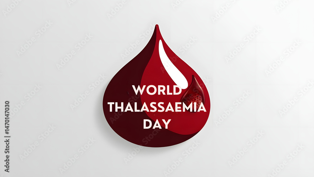 Obraz premium World Thalassemia day concept with red blood droplet