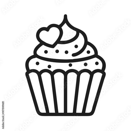Cupcake Icon Representing Wedding Dessert and Reception Treat