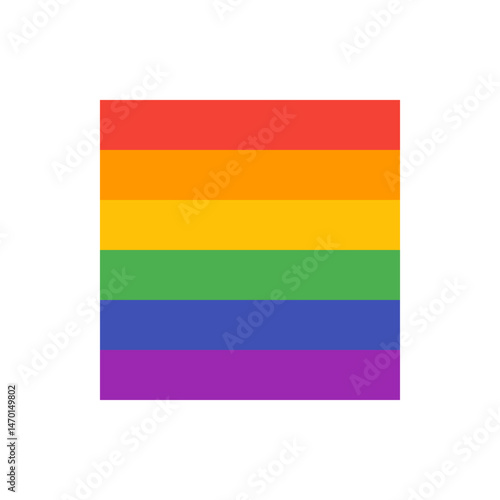 A vibrant lgbtq+ pride flag featuring horizontal stripes in red orange yellow green blue and violet colors