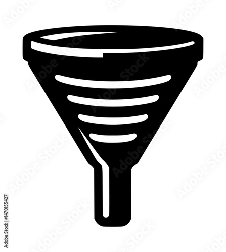 Black Plastic Funnel Logo Vector Simple Icon
