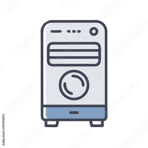 Electric Dehumidifier Appliance Icon – Home Comfort and Air Quality Symbol Vector