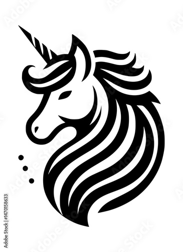 Wallpaper Mural Unicorn Icon Logo Black Vector White Background Torontodigital.ca
