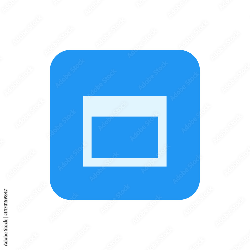 Illustration of a blue rounded square containing a smaller white rectangle with a blue rectangle inside it Illustration of a blue rounded square containing a smaller white rectangle with a blue rectangle inside it