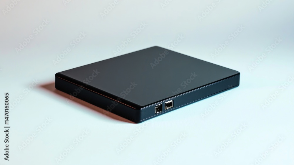 Modern, sleek, black external storage device Modern, sleek, black external storage device