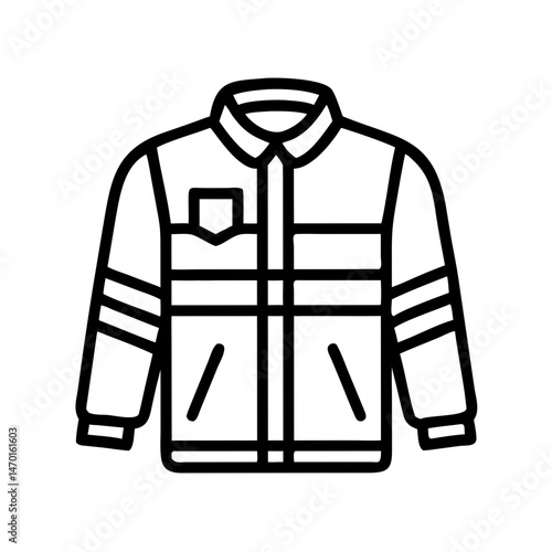 Firefighter Jacket Icon – Flame-Resistant Protective Gear Vector