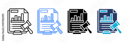 Regulatory Reporting Icon set multiple style collection
