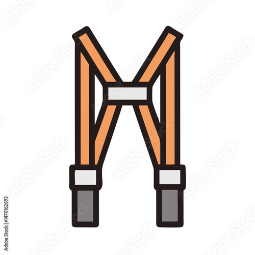 Firefighter Suspenders Icon – Uniform Accessory Safety Gear Vector