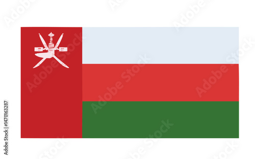 vector illustration, country flag, Oman flag