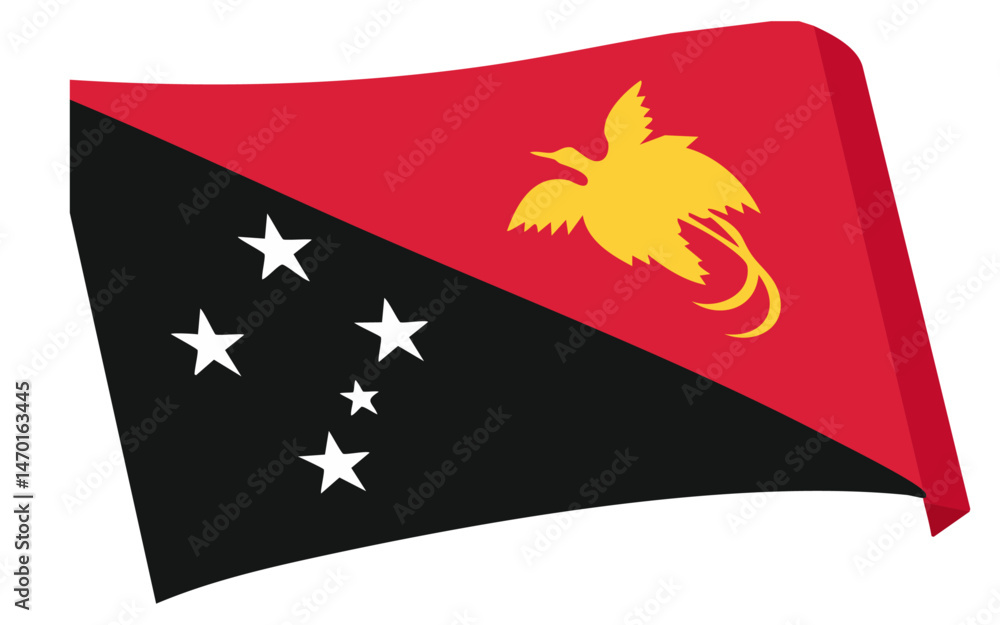 vector illustration, country flag, Papua New Guinea flag vector illustration, country flag, Papua New Guinea flag