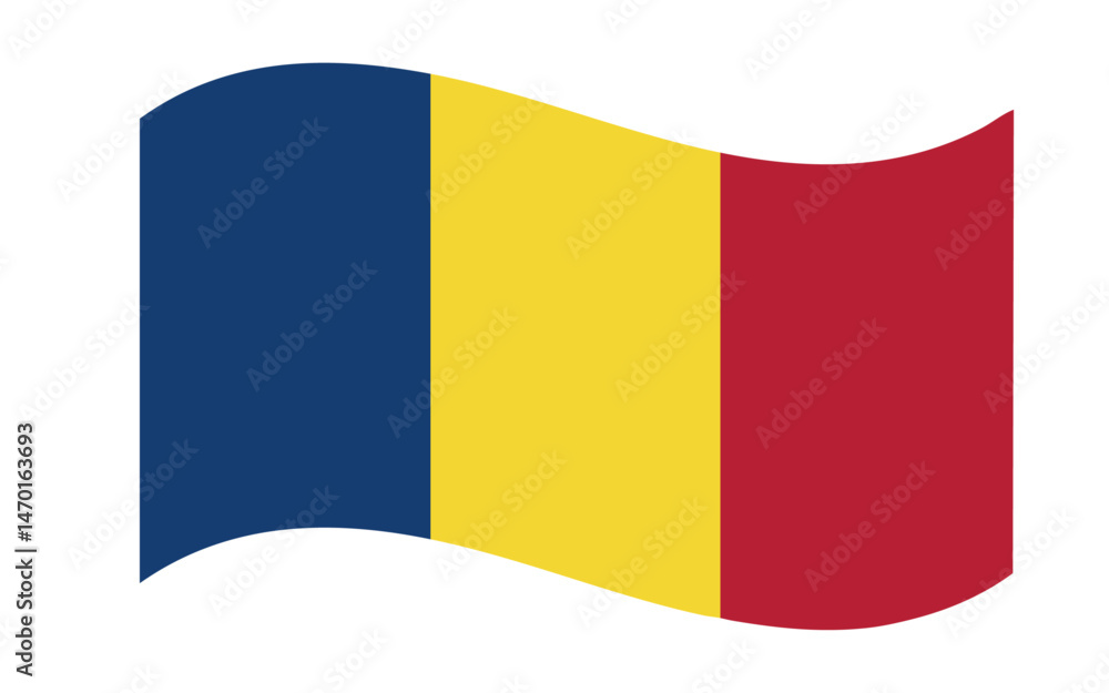 Fototapeta premium vector illustration, country flag, Romania flag