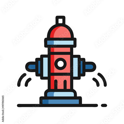 Fire Hydrant Icon – Emergency Water Supply Symbol Vector

