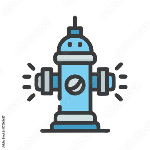 Fire Hydrant Icon – Emergency Water Supply Symbol Vector

