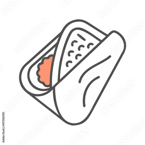  Food Wrap with Visible Filling Icon – Snack, Wrap, and Cuisine Symbol