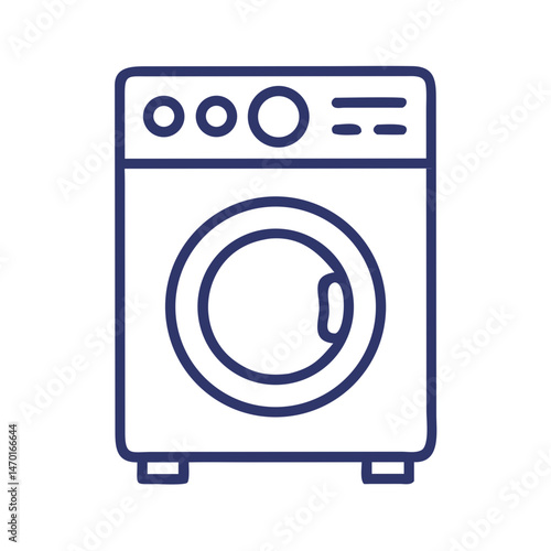  Front-Loading Washing Machine Icon – Laundry, Home Appliance, and Cleaning Symbol