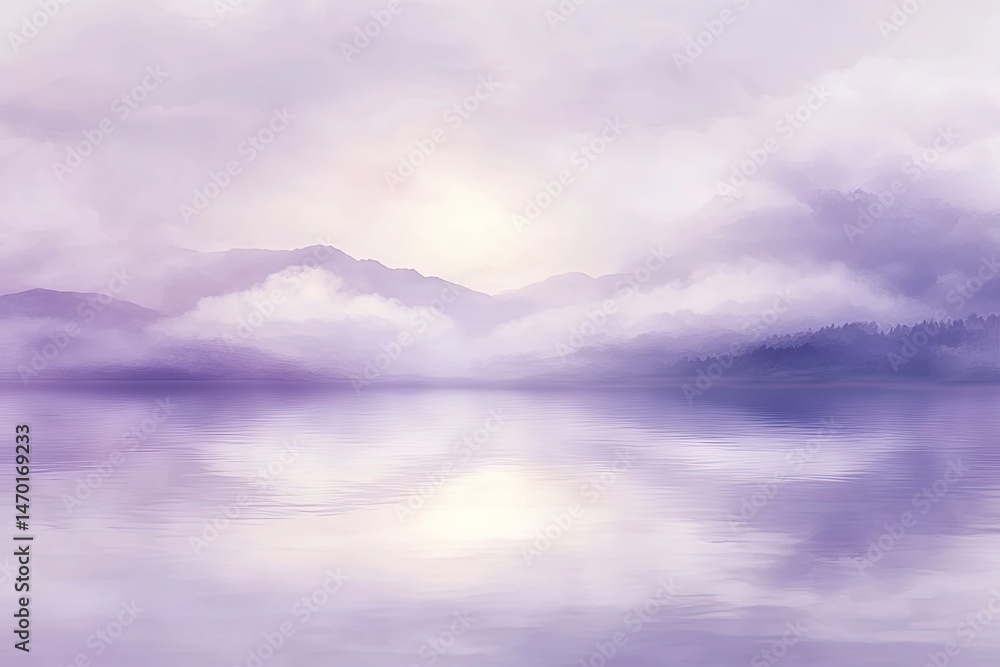 Obraz premium A soft-focus background with pale lilac and cloud white offering a tranquil gentle mood