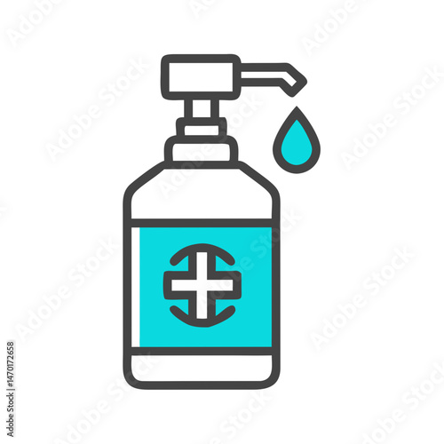  Hand Sanitizer Bottle Icon – Hygiene, Disinfection, and Health Protection Symbol