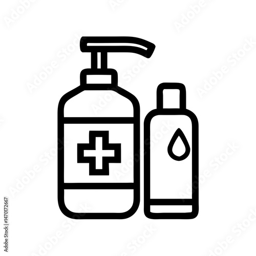  Hand Sanitizer Bottle Icon – Hygiene, Disinfection, and Health Protection Symbol