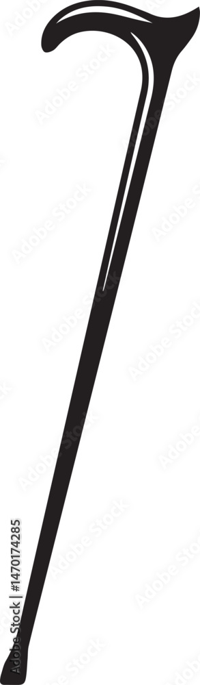 Walking Stick Silhouette Black Vector | Elderly Support Stick Clipart Vector Walking Stick Silhouette Black Vector | Elderly Support Stick Clipart Vector