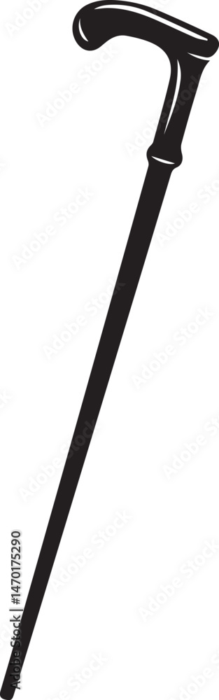 Walking Stick Silhouette Black Vector | Elderly Support Stick Clipart Vector Walking Stick Silhouette Black Vector | Elderly Support Stick Clipart Vector