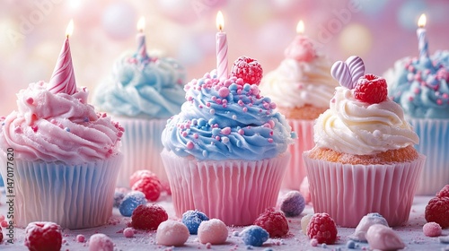 birthday cupcakes with candles Birthday Frosted Bliss 
