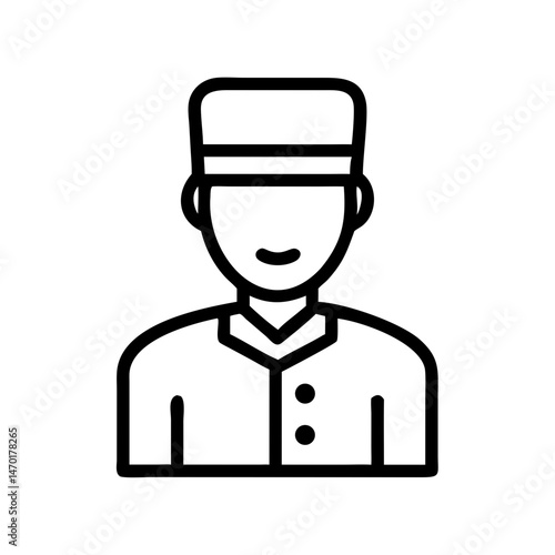 Hotel Concierge or Bellhop Icon – Vector Hospitality and Service Symbol