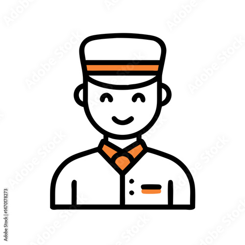 Hotel Concierge or Bellhop Icon – Vector Hospitality and Service Symbol