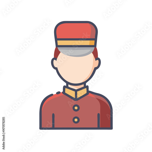 Hotel Concierge or Bellhop Icon – Vector Hospitality and Service Symbol