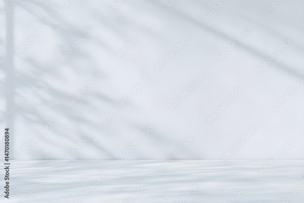 Fototapeta premium Light Gray Background with Soft Window Shadows Minimalist Photography Backdrop