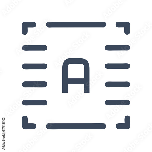 Justified Text Cursor Icon Representing Text Selection – Vector Typography and Editing Symbol