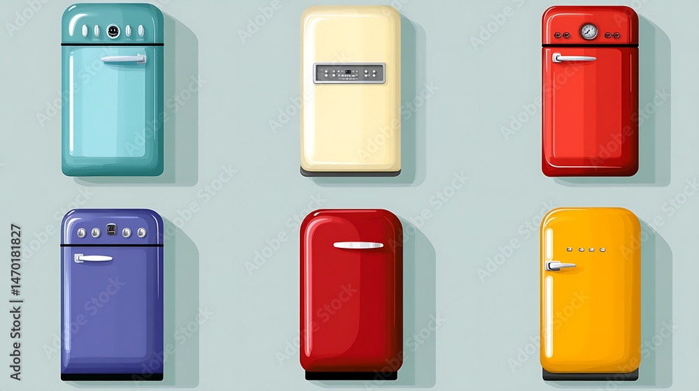 Retro Refrigerator Collection. Retro Refrigerator Collection.