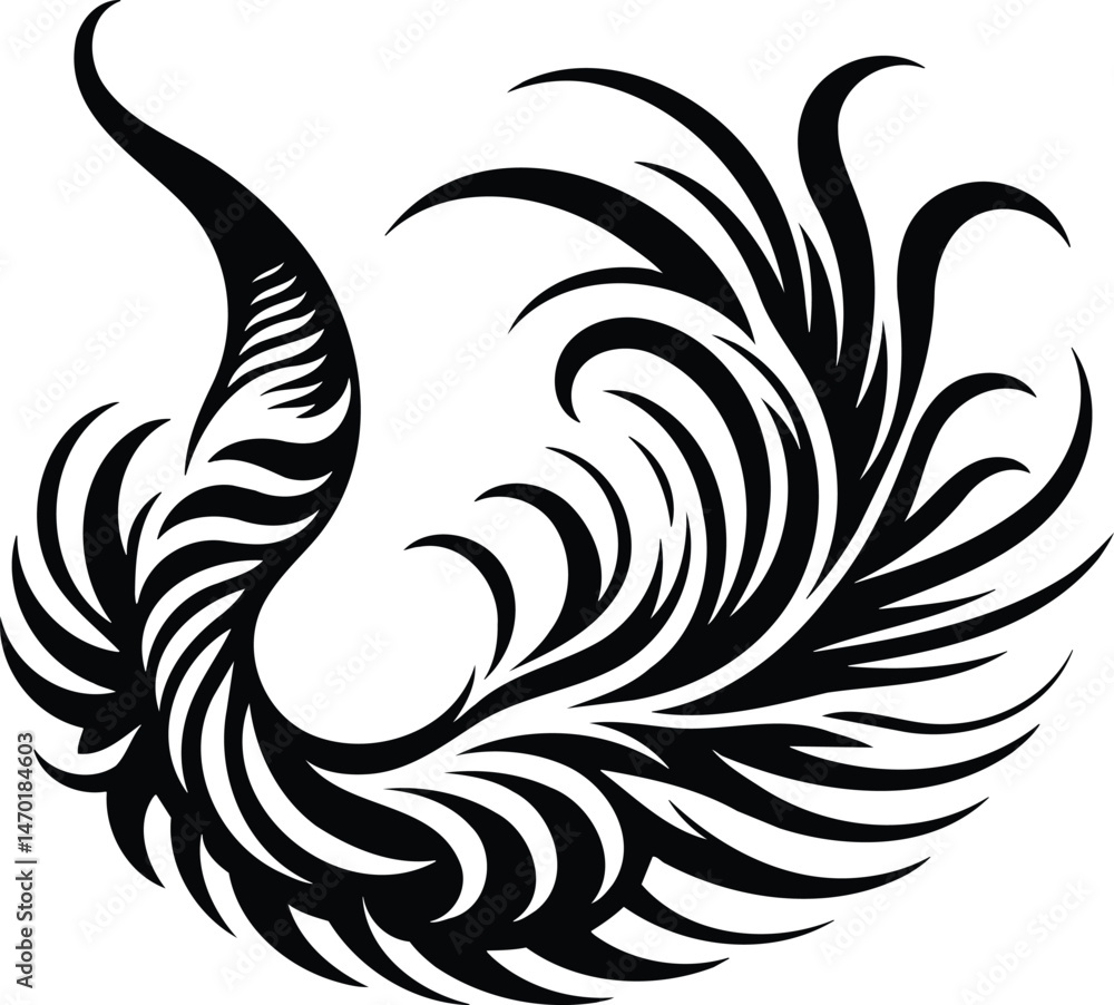 Obraz premium Ocean floor worm silhouette