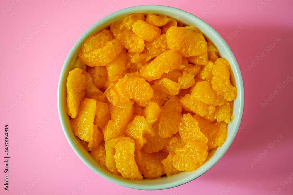 A Bowl of Healthy Mandarin Orange Segments Dessert A Bowl of Healthy Mandarin Orange Segments Dessert