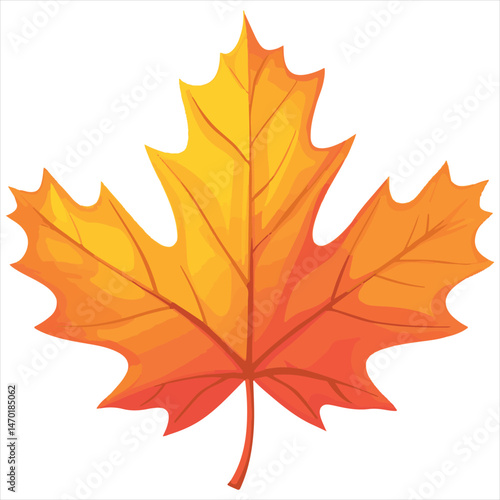 Vibrant Autumn Maple Leaf Isolated For Seasonal Design And Decorations