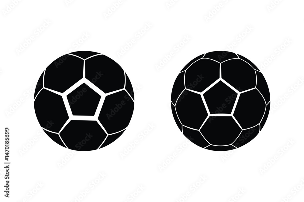 Obraz premium Soccer ball silhouette on white background