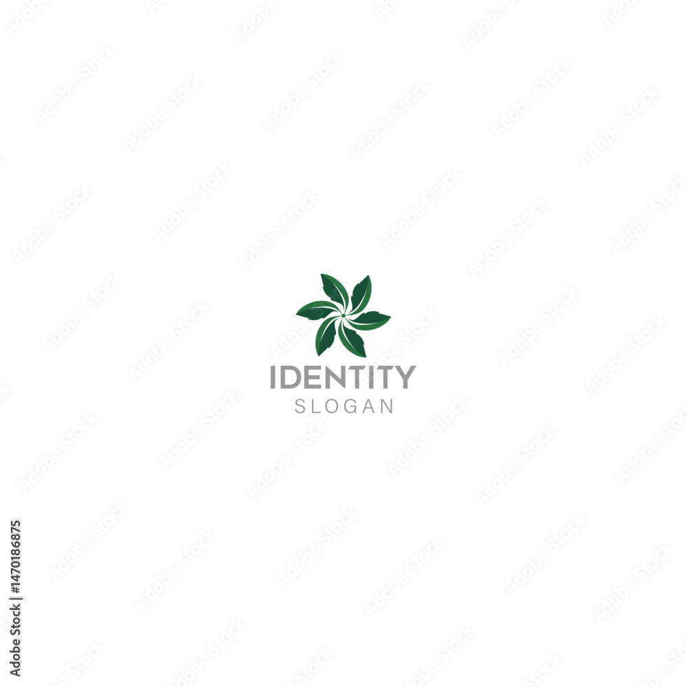 Circular Leaf Bloom Logo Design with white background. Circular Leaf Bloom Logo Design with white background.