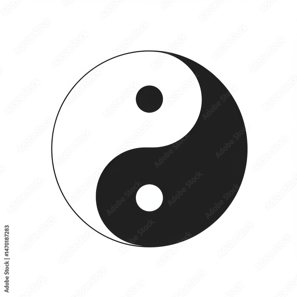 Yin Yang Symbol Black and White Circular Design Yin Yang Symbol Black and White Circular Design