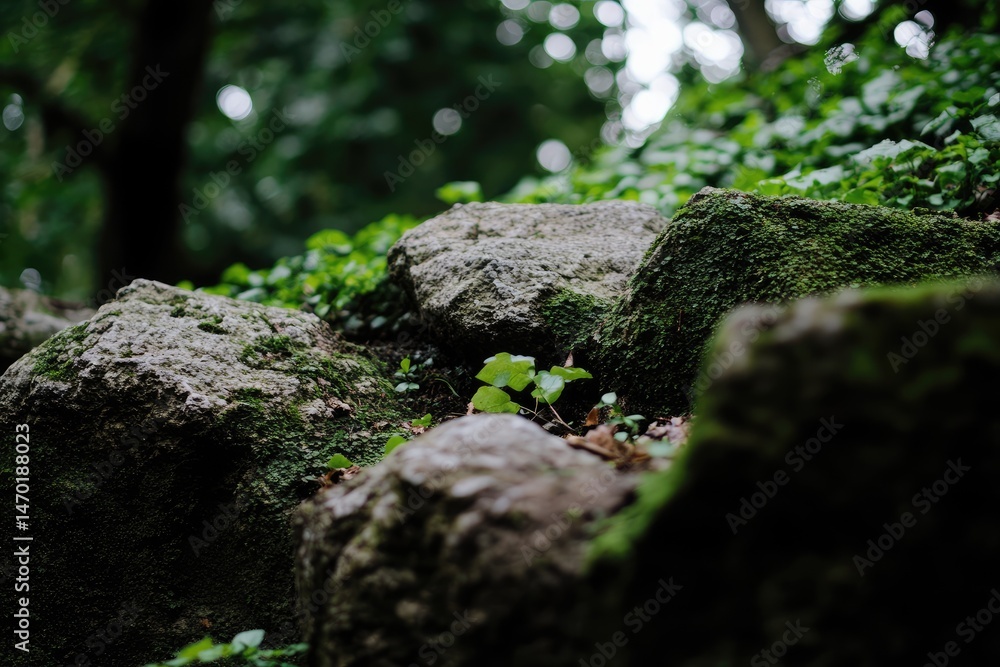 Rocks, moss, foliage Rocks, moss, foliage