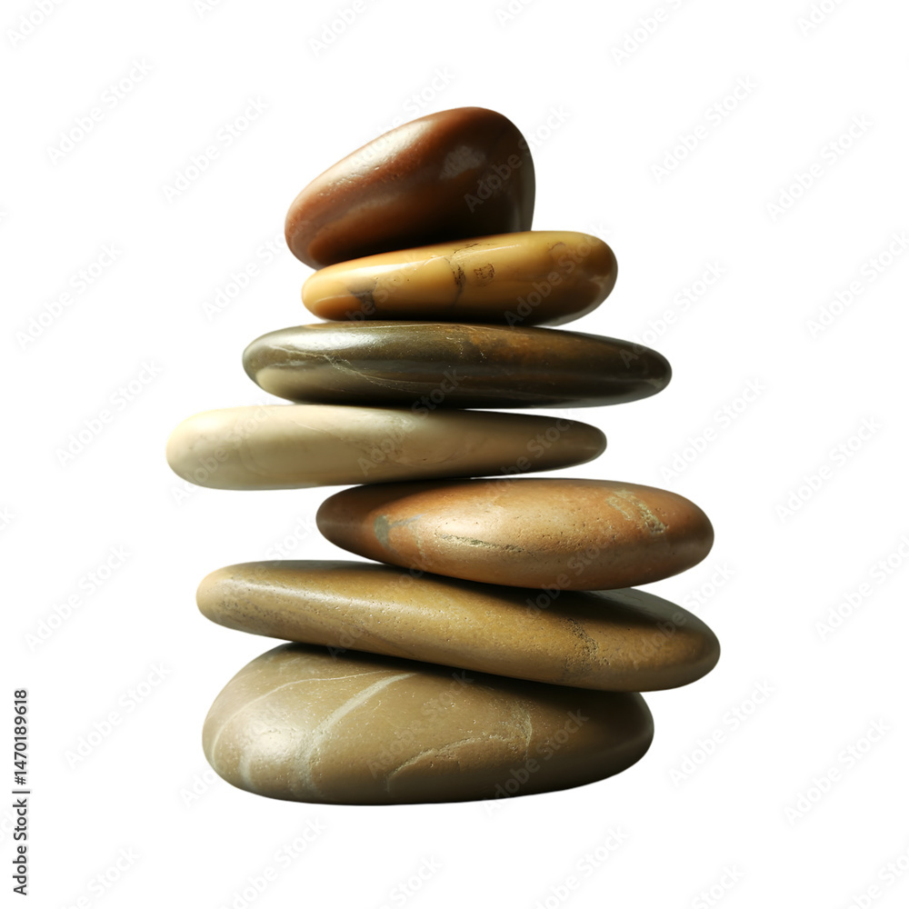 Stack Of Smooth Stones Balanced On White Background Symbolizing Harmony Stack Of Smooth Stones Balanced On White Background Symbolizing Harmony