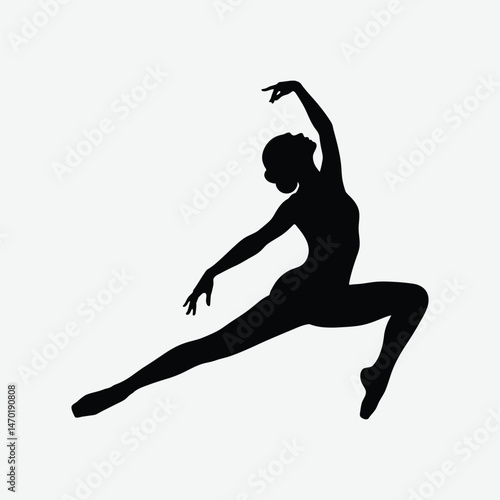 Discover the elegance of a gymnast dancer silhouette featuring a ballerina in a stunning, flexible pose. Perfect for dance enthusiasts and artistic inspiration