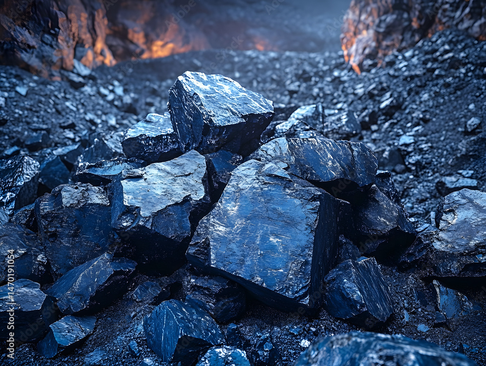 mining cobalt, mining industry, heavy industry, stones of stone ore,