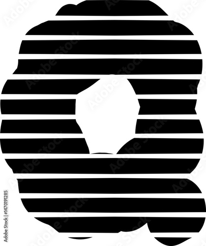 Stripes Pattern Letter Q