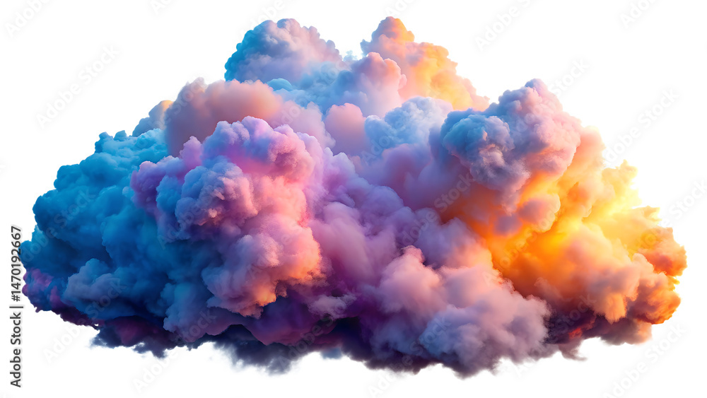 High-Resolution Cloud PNG – Realistic, Isolated Fluffy Cloud on White Background

