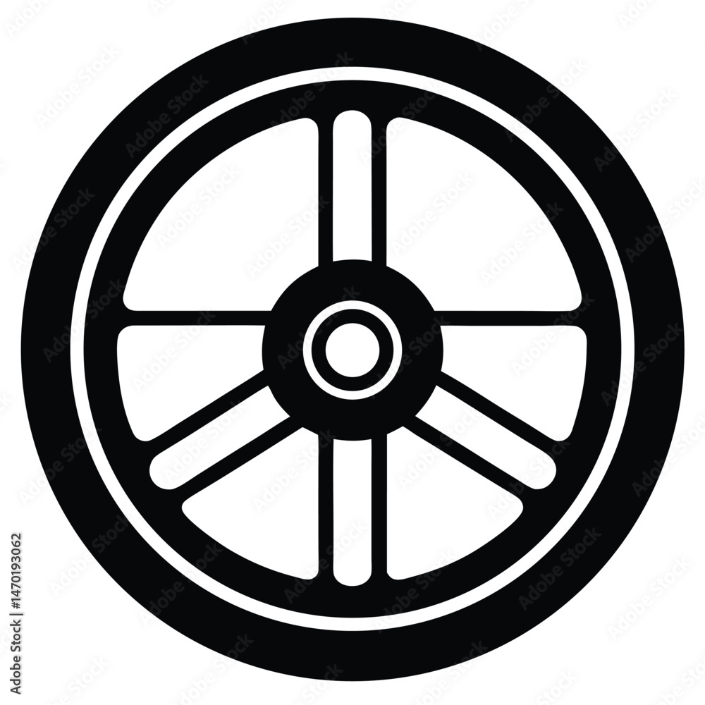 Fototapeta premium bus driver element isolated bus wheel on white background