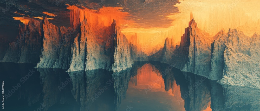 A beautiful landscape with mountains and a lake
