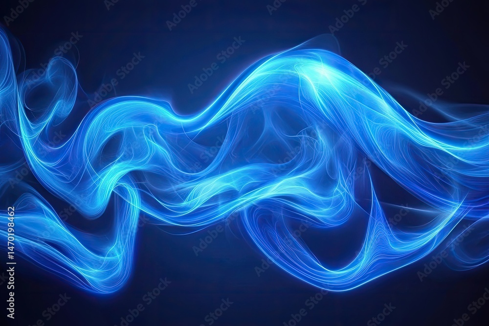 Fototapeta premium Abstract blue flowing waves